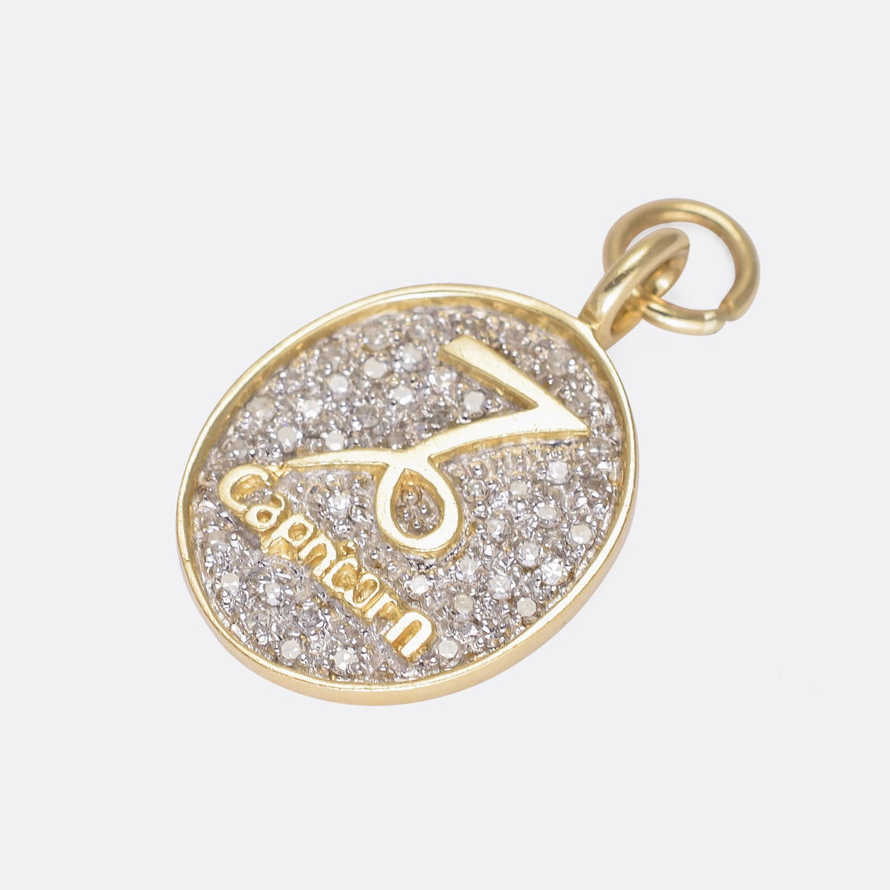Vintage Capricorn Diamond Zodiac Pendant