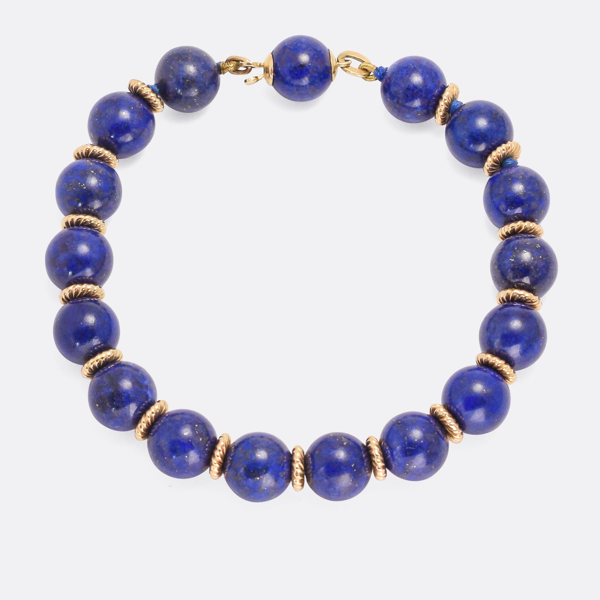 Vintage Tiffany Co Lapis Lazuli Bead Bracelet Butter Lane Antiques